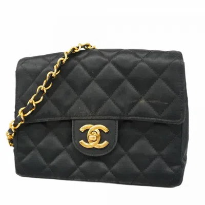 Pre-owned Chanel Satin Shoulder Bag () In Black