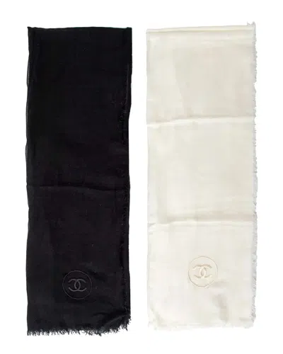 Chanel Scarves Set - '00s (authentic Pre-loved) In Black