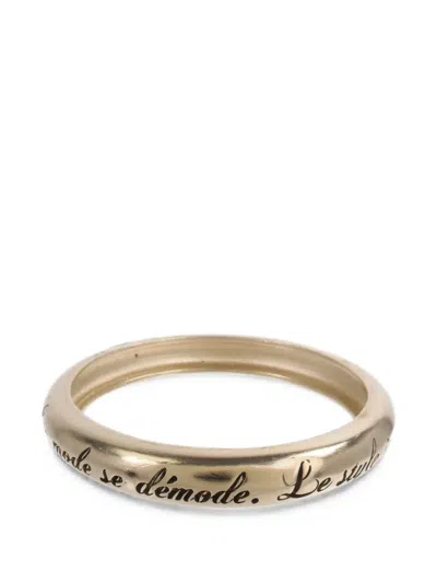 Pre-owned Chanel Script-engraved Bangle Bracelet In Gold