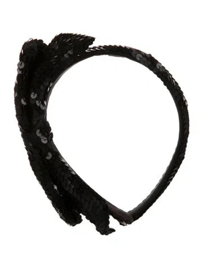 Pre-owned Chanel Sequin Headband In Black