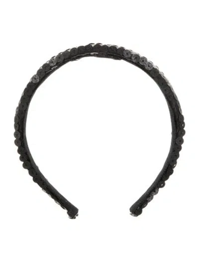 Pre-owned Chanel Sequin Headband In Black