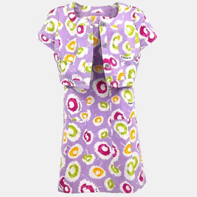 Pre-owned Chanel Setup Suit Jacket Sleeveless Camisole Dress Purple #38