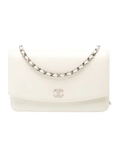 Pre-owned Chanel Sevruga Wallet On Chain In Neutral