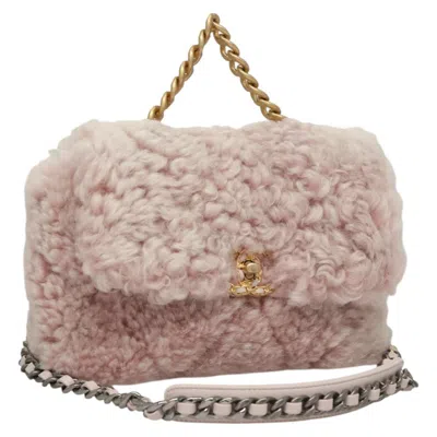 Pre-owned Chanel Shearling Pink Shearling Pink Wool Shoulder Bag Bag ()