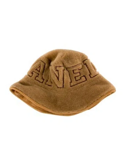 Pre-owned Chanel Shearling Reversible Bucket Hat In Brown