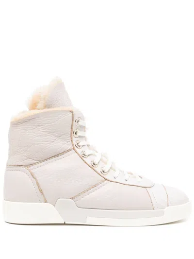Pre-owned Chanel Shearling Sneakers In Pink