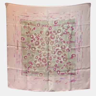 Pre-owned Chanel Sheer Pink Silk Scarf