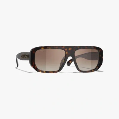 Chanel Shield Sunglasses In Brown