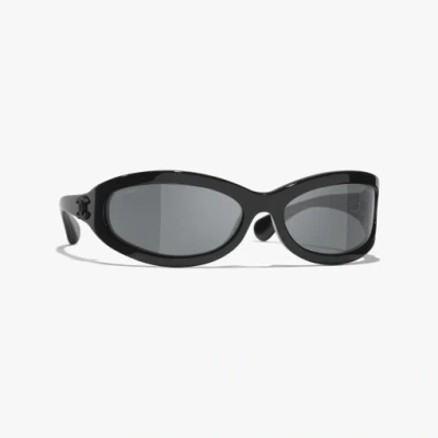 Chanel Shield Sunglasses In Black