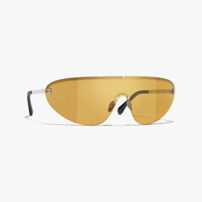 Chanel Shield Sunglasses In Gold