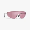 Chanel Shield Sunglasses In Silver 