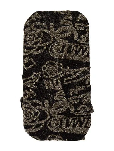 Pre-owned Chanel Shimmer Glitter Tights Cc Logo W/ Tags In Black