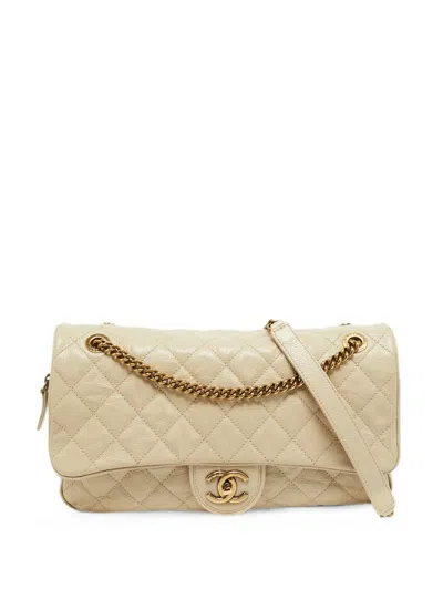 Pre-owned Chanel Shiva Quilted Shoulder Bag In Neutral