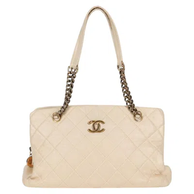 Pre-owned Chanel Shopping Beige Leather Shoulder Bag ()