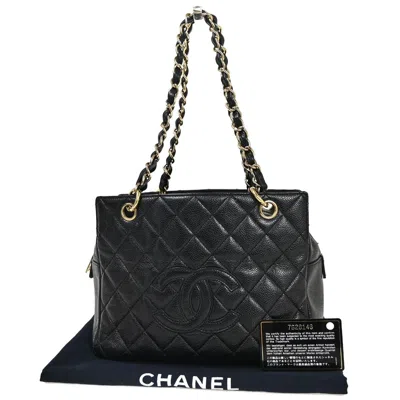 Pre-owned Chanel Shopping Black Leather Shoulder Bag ()