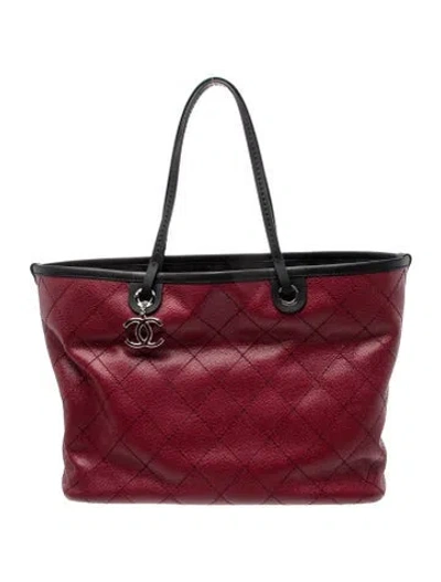 Pre-owned Chanel Shopping Fever Tote In Red