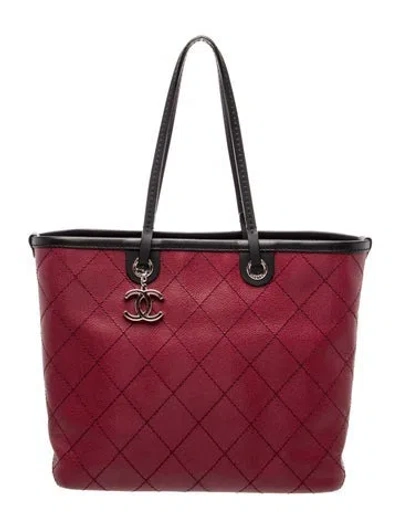 Pre-owned Chanel Shopping Fever Tote In Red