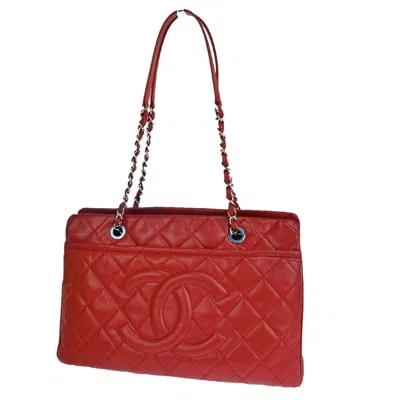 Pre-owned Chanel Shopping Leather Shoulder Bag () In Red