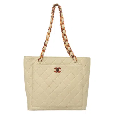 Pre-owned Chanel Shopping Leather Tote Bag () In Sand