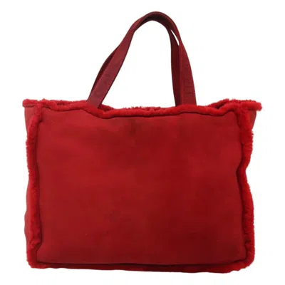 Pre-owned Chanel Shopping Suede Tote Bag () In Red