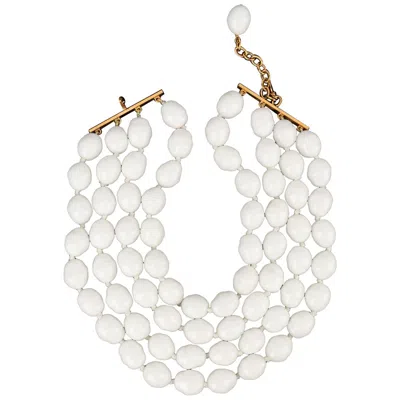 Pre-owned Chanel Short Four-row Pearl Necklace, 1996 In Multi
