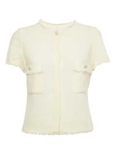 Pre-owned Chanel Short-sleeve Cropped Jacket In Neutral