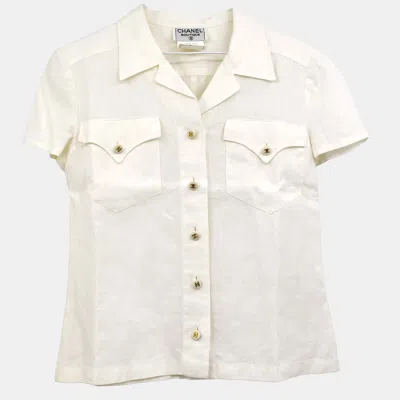 Pre-owned Chanel Short Sleeve Shirt White
