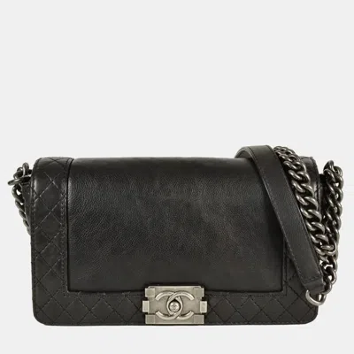 Pre-owned Chanel Shoulder Bag Calfskin Black 18th Series Leather Coco Mark