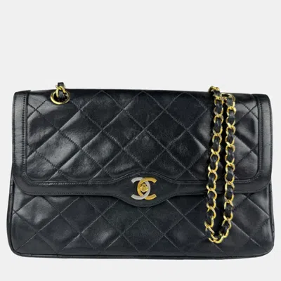 Pre-owned Chanel Shoulder Bag Paris Limited Edition Lambskin Black