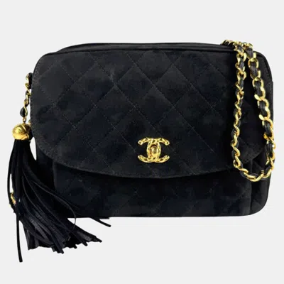 Pre-owned Chanel Shoulder Bag Suede Black