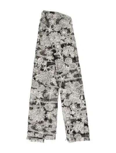 Pre-owned Chanel Silk 2011 Scarf In Gray