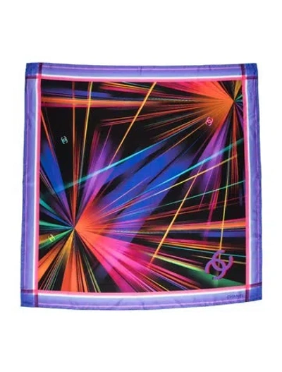 Pre-owned Chanel Silk 2017 Scarf In Blue
