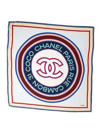 Pre-owned Chanel Silk 2018 Scarf In Blue