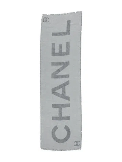 Pre-owned Chanel Silk 2022 Scarf In Blue/neutrals