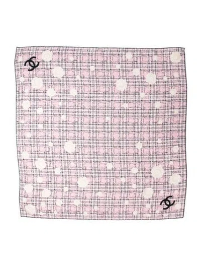 Pre-owned Chanel Silk 2025 Scarf W/ Tags In Pink