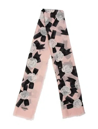 Pre-owned Chanel Silk 2025 Scarf W/ Tags In White