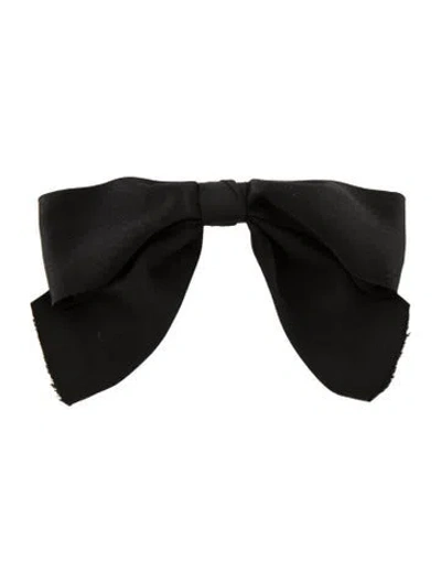 Pre-owned Chanel Silk Bow Hair Clip In Black