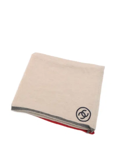 Pre-owned Chanel Silk-cashmere Scarf In Neutral