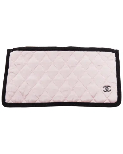 Pre-owned Chanel Silk Cc Embroidery Mask Pouch Set (authentic Pre-loved)