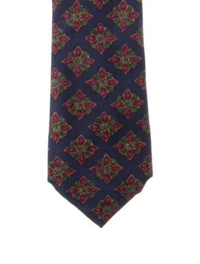 Pre-owned Chanel Silk Neck Tie In Blue