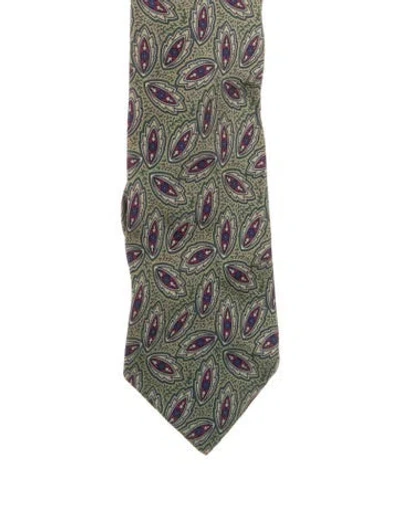 Pre-owned Chanel Silk Paisley Print Tie In Multi