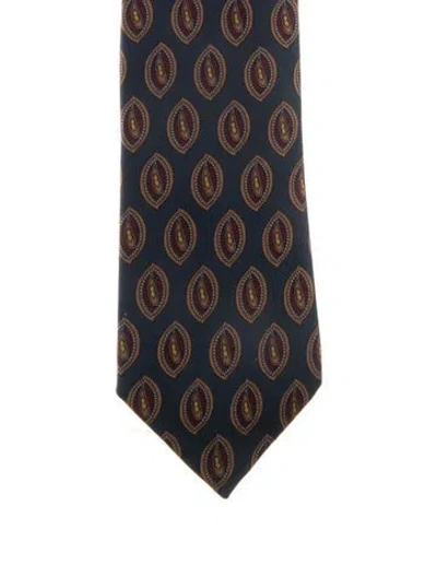 Pre-owned Chanel Silk Pattern Neck Tie In Blue