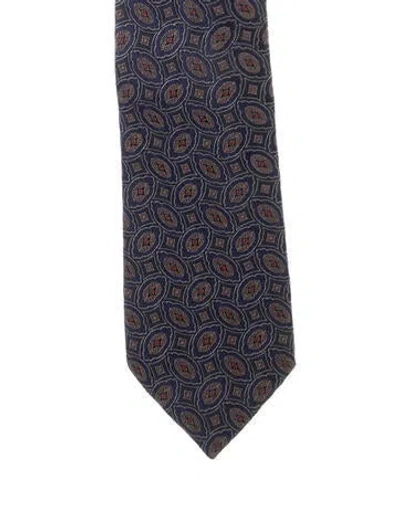 Pre-owned Chanel Silk Pattern Neck Tie In Blue