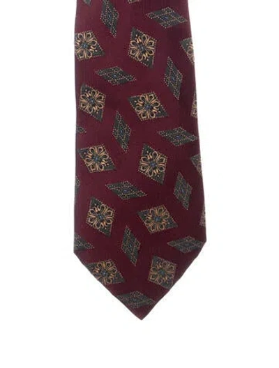Pre-owned Chanel Silk Pattern Neck Tie In Burgundy