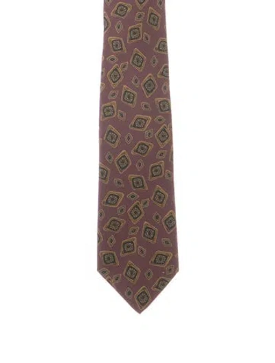 Pre-owned Chanel Silk Pattern Neck Tie In Purple