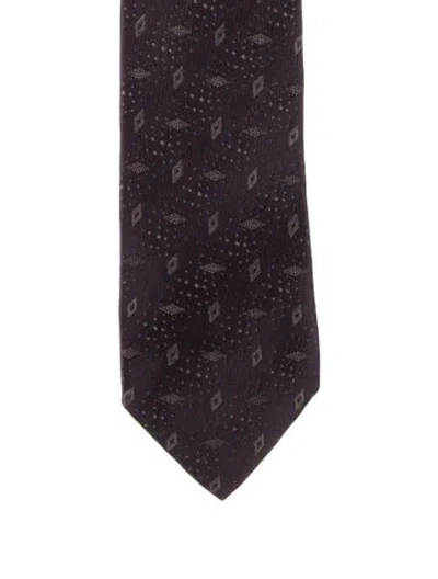 Pre-owned Chanel Silk Pattern Neck Tie In Purple
