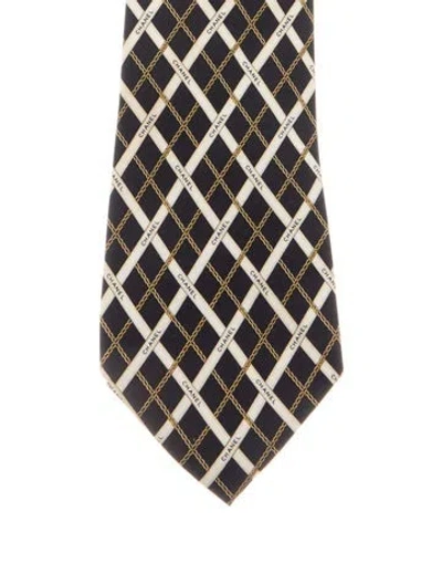 Pre-owned Chanel Silk Pattern Tie In Black