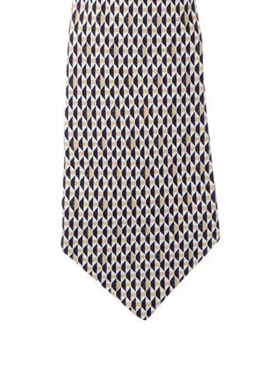 Pre-owned Chanel Silk Pattern Tie In Blue