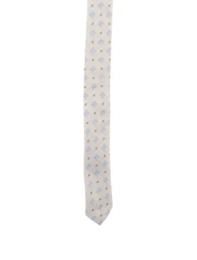 Pre-owned Chanel Silk Pattern Tie In Neutrals