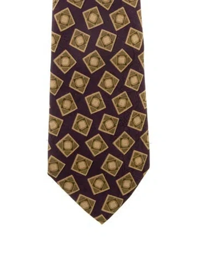 Pre-owned Chanel Silk Pattern Tie In Purple